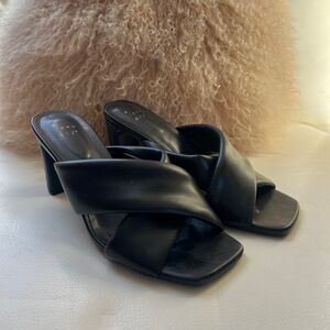 Faux Leather Mules